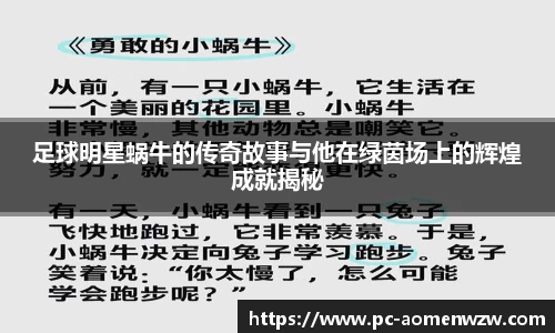 足球明星蜗牛的传奇故事与他在绿茵场上的辉煌成就揭秘